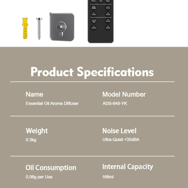 Remote control ultrasonic aroma diffuser